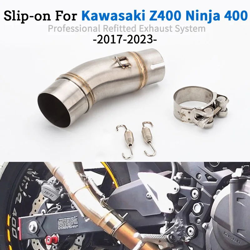 Slip Na Kawasaki Ninja 400 Ninja400 EX400 Z400 2017-2023 Motocykel Výfukového Potrubia Uniknúť Šál Systém 51MM Polovice Prepojenie Potrubia