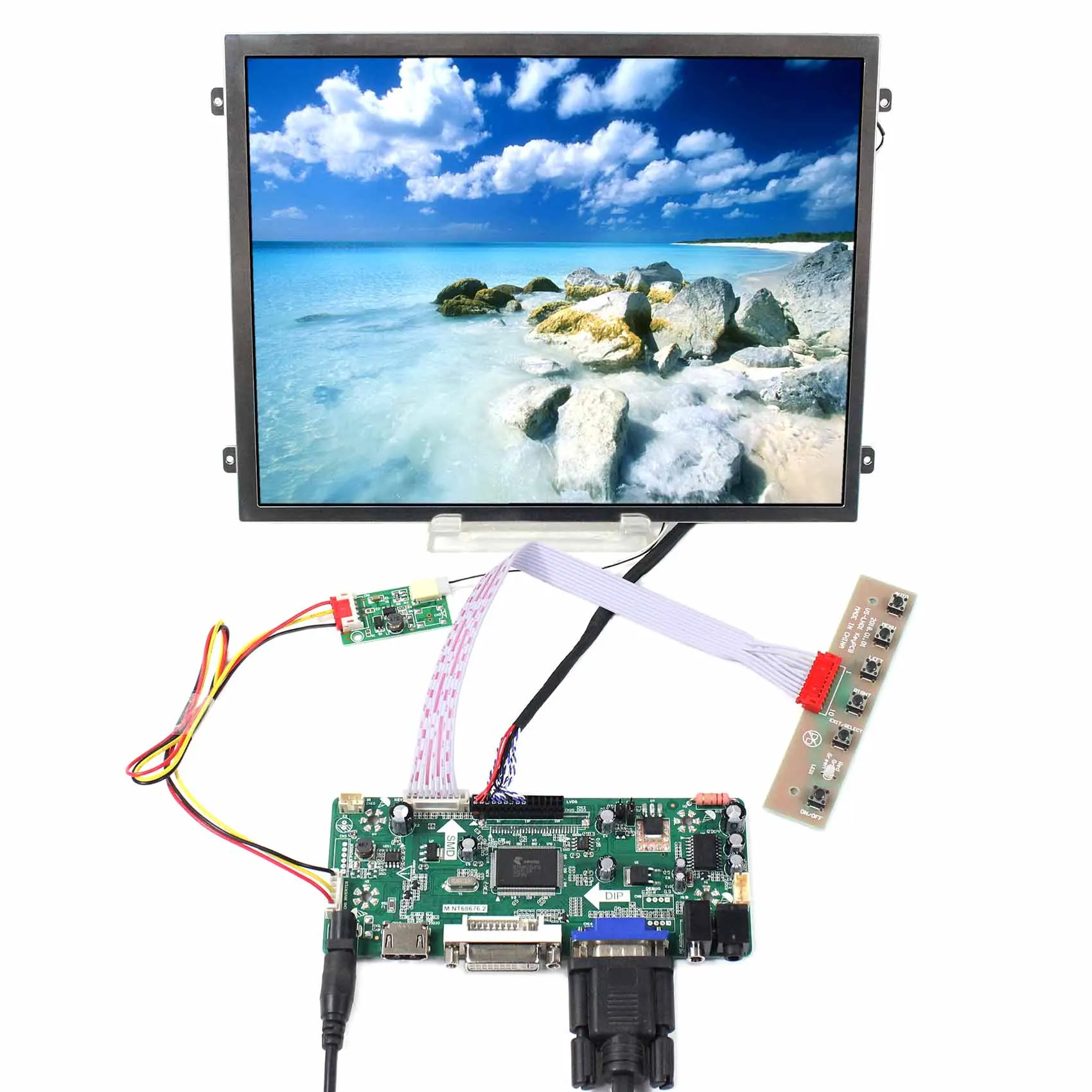 10.4 palcový IPS LCD Displej Jas 500nit 10.4 palcový Dotykový Displej s HD MI VGA DVI LCD Radič Rada Drvier Rada