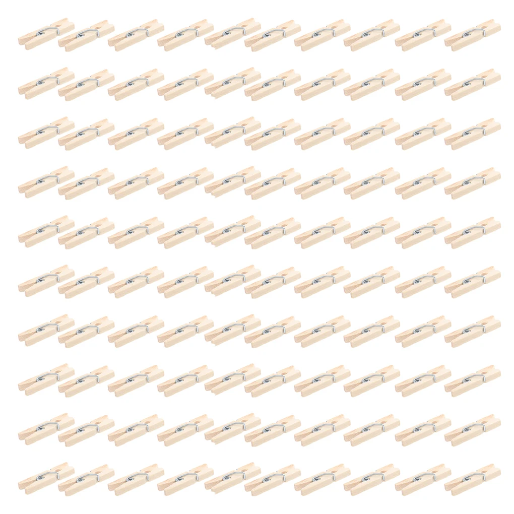 100 Kusov Mini Prírodných Drevených Kolíkov, Dekoratívne Denník Farba Visí Fotografia Klipy Domova DIY Party Láskavosti Clothespins Obrázok 0 