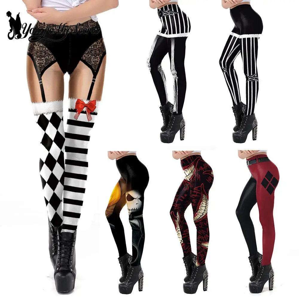[Si Moje Tajné]Ženy Farebné Sexy Bowknot Tlač Halloween leggins Push Up 12%spandex Telocvični Vysoký Pás Push Up Silu Nohavice