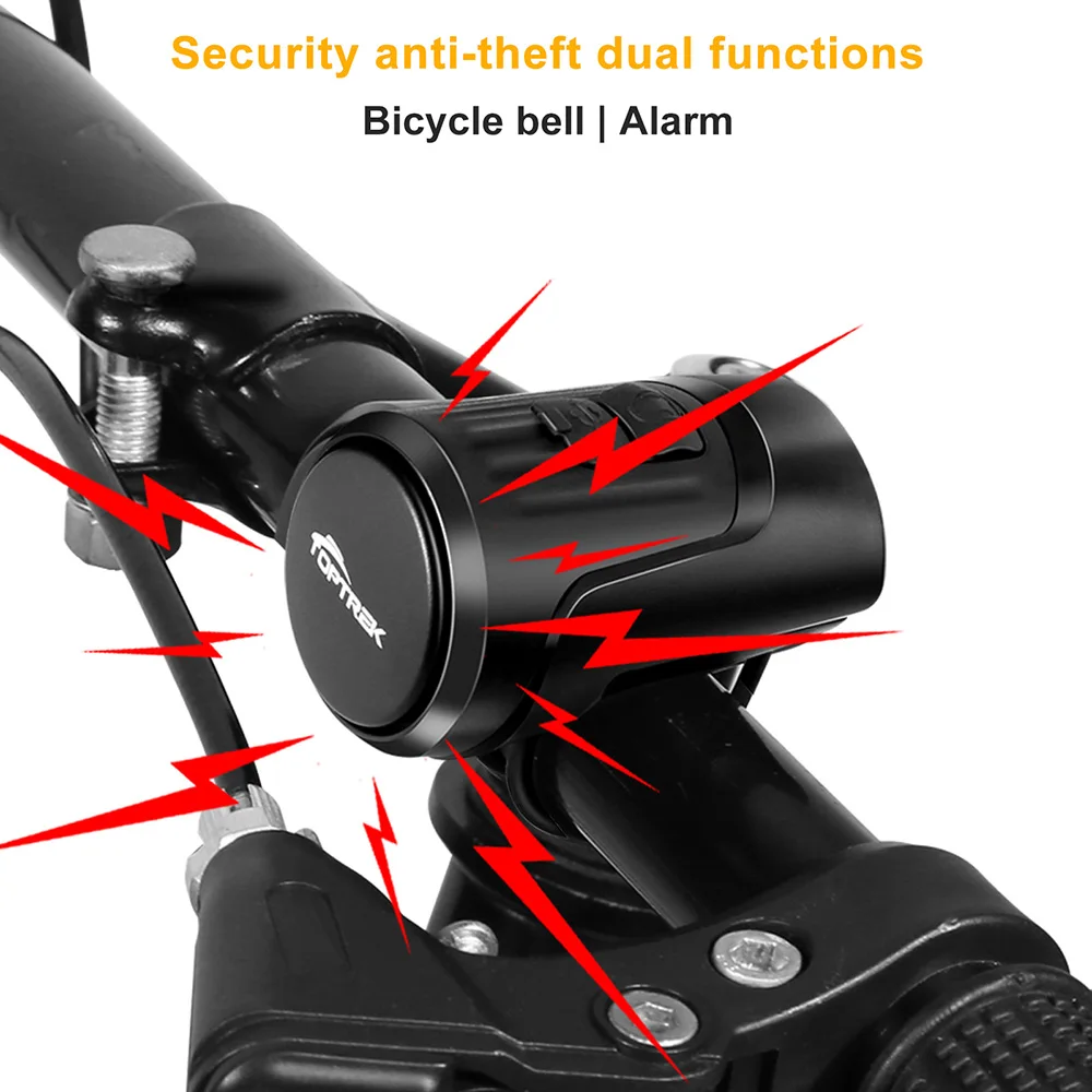 Bicykel Elektrické Horn Proti Krádeži Bicykla Alarm 2 v 1, USB Nabíjanie Vysokých Decibeloch Bicykli Bezpečnostné Upozornenie Bell Cyklistické Požičovňa Accessorie
