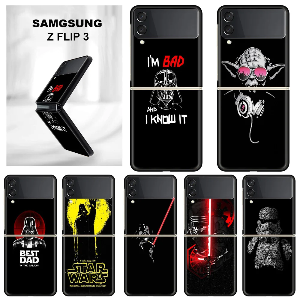 Tvrdé Puzdro Pre Samsung Galaxy ZFlip3 Z Flip 4 Z Flip 3 Kryt Telefónu Black Shockproof ZFlip4 Coque Funda Star Wars Clone Vojny Jedi