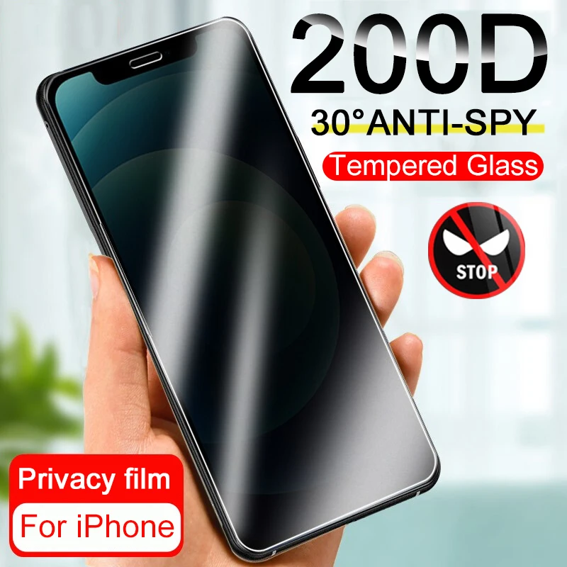 200D 40k Anti-Spy Ochranné Sklo Na iPhone 11 12 13 Pro X XR XS MAX Privacy Screen protector iPhone 7 8 6 6 Plus SE Sklo
