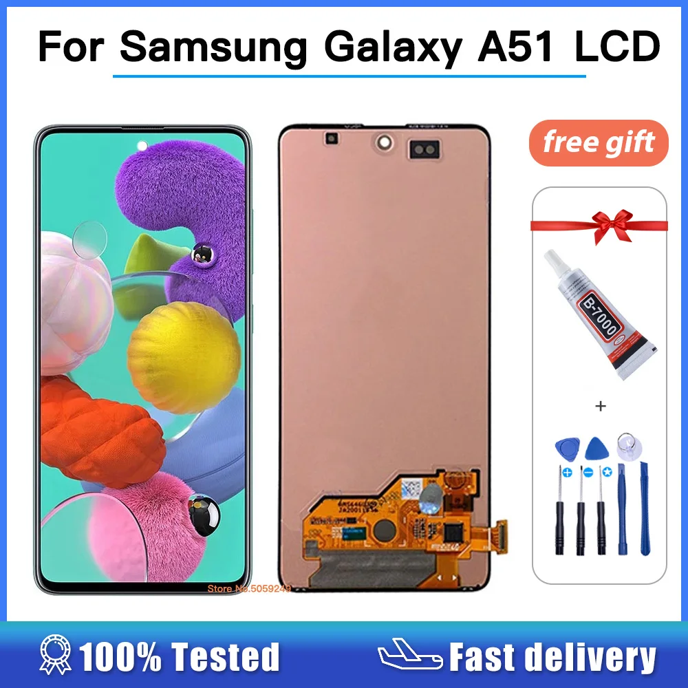 Super Amoled Pôvodné A51 Pre Samsung Galaxy A51 A515 Lcd Displej Dotykový Displej Digitalizátorom. Montáž Pre Samsung A515FN/DS A515F