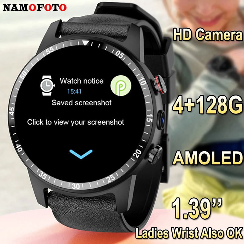 4G LTE Smart Hodinky Pre Mužov s veľkosťou 4 gb, 128 GB HD Kamera AMOLED Android Smartwatch Podpora WIFI SIM Kartu, Video Hovor, GPS, nadmorská Výška Tlaku