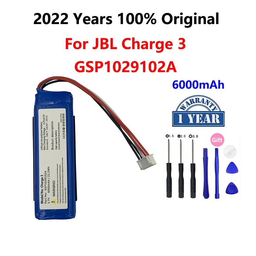 100% Originál 6000mAh Náhradné Batérie Pre JBL Charge 3 Charge3 2015 2016 Verzia Pack Reproduktor GSP1029102A Bateria