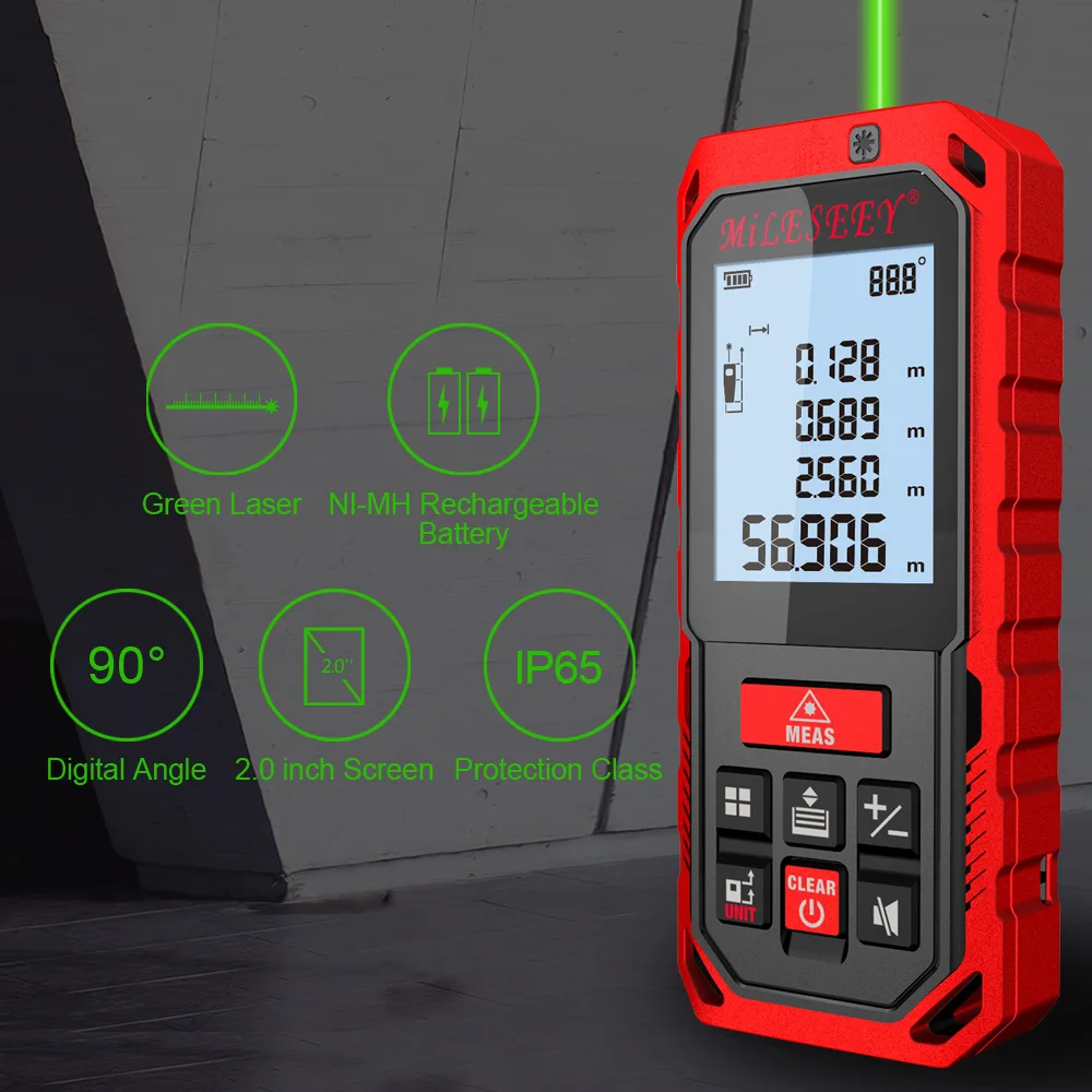 laserový merač vzdialenosti elektronická ruleta laser digitálne pásky diaľkomer trena metro laser rozsah finder meracie pásky Obrázok 0 