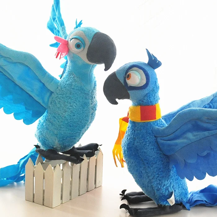 pár veľká veľkosť papagáj hračky Rio film papagáj bábiky Blu a Jewel, plyšové hračky, darčekové o 48 cm 0081