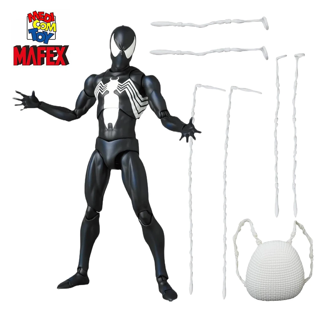 [Pre-Predaj] Medicom Pôvodné Mafex Č. 168, Spider Man Čierny Kostým (Komické Ver.) Marvel Originálny Model Anime Obrázok Akcie Hračky