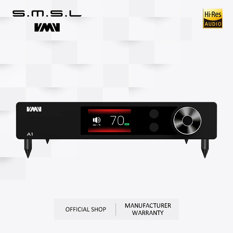 SMSL VMV A1 High-Res Zosilňovač Trieda-AMP RCA Vstup 6.35 Slúchadlá & Pasívne Reproduktory PGA2311 Šasi, Zobrazenie Teploty
