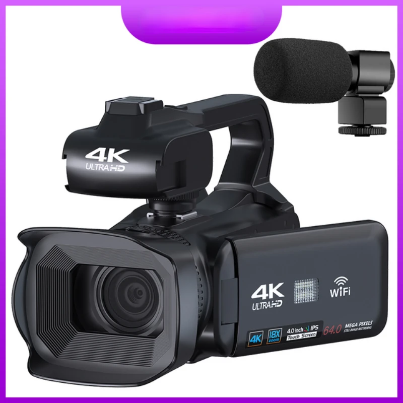 4K Kamery, Youtube Video Kamery Nahrávanie WiFi Digitálny Zoom 18X Prenosné 64MP Profesionálny Fotoaparát Streaming Auto Focus Obrázok 0 