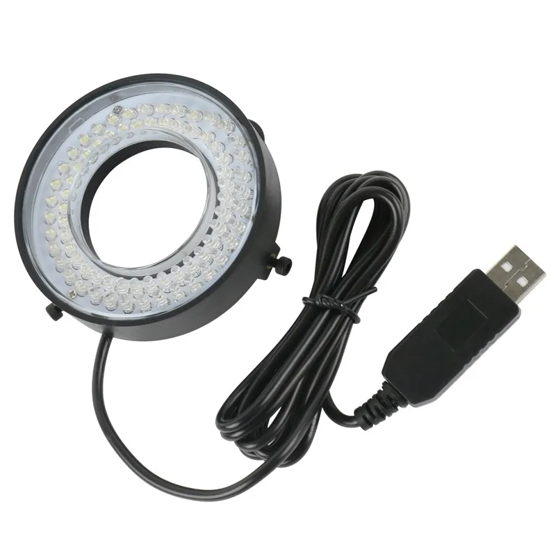 Nastaviteľné USB 72 144 LED Krúžok Svetelný Mikroskop Fotoaparát Osvetlenie Lampa Pracuje Priemer 64mm Pre Priemyselné C mount Zoom Objektív