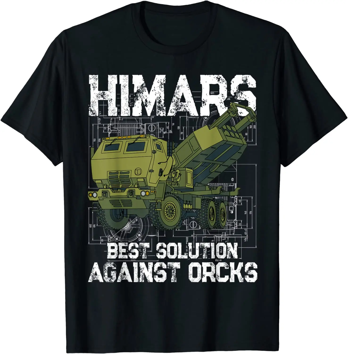 Himars Najlepšie Riešenie Proti Orcks Tričko Armády Ukrajina USA Muži T-Tričko Krátky Rukáv Bežné Bavlnené Letné T-Shirts