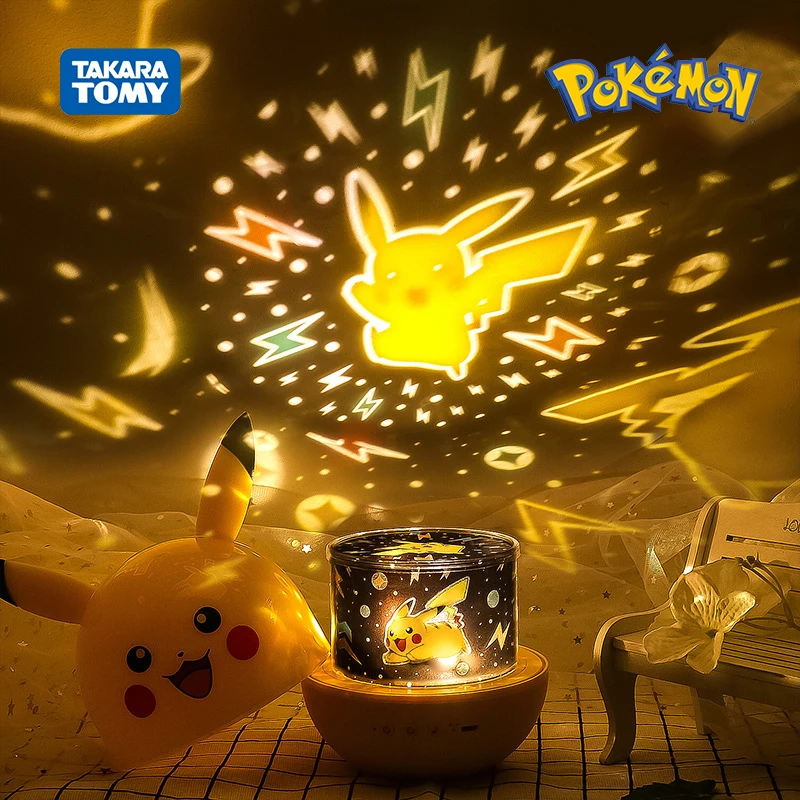 Pokemon Hviezdne Nebo Projekčnej Lampy Anime Obrázok Pikachu Rotujúce Music Box Diaľkové Ovládanie Spálňa Okolitého Svetla Deti Hračky, Darčeky