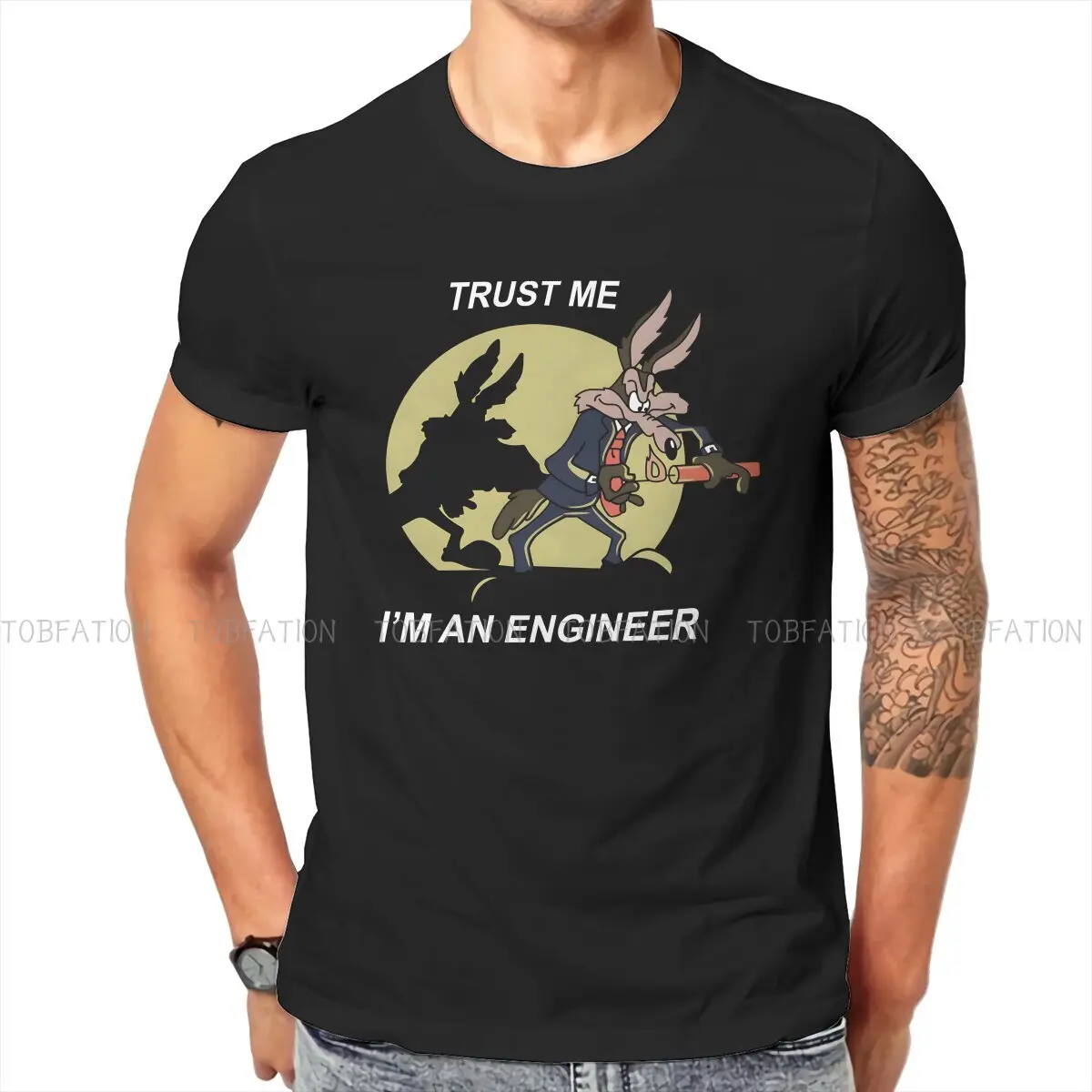 Odlákať E. Coyote a Road Runner 100% Bavlna Tričká Inžinier Prispôsobiť Homme T Shirt Lumbálna Topy Veľkosť S-6XL