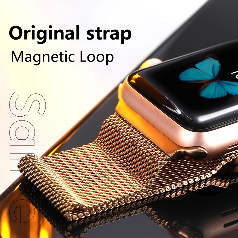Magnetické Slučky Pásmo pre Apple Hodinky 44 mm 40 mm iWatch 38mm 42mm náramok z Nerezovej Ocele Apple hodinky series 3 4 5 SE 6 7 Popruh