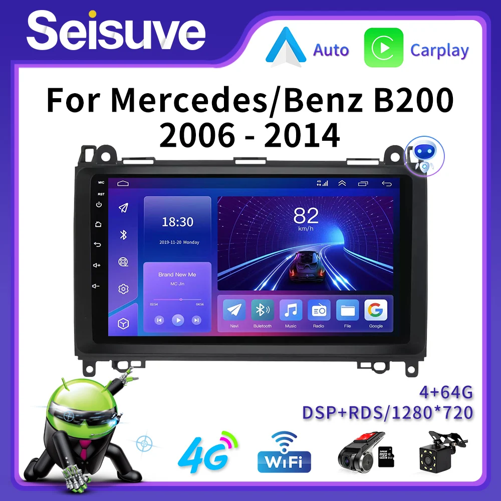 4G+64 G Android 10 autorádia Multimediálny Prehrávač Pre Mercedes/Benz/W169 W245 W639 W906 Sprinter B160 B170 B200 TPMS DAB+ OBD2 DVD
