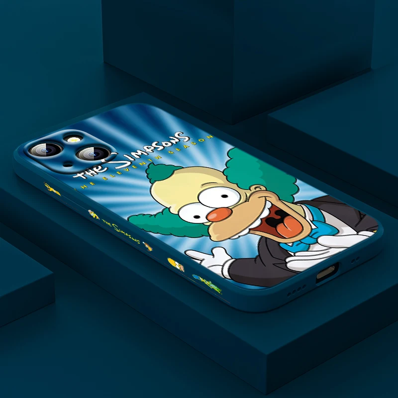 Bart The Simpsons Chlapec Pre Apple IPhone 13 12 Mini 11 Pro XS MAX XR X 8 7 6 SE Plus Ľavej Tekutý Silikónový Gél Telefón Prípade