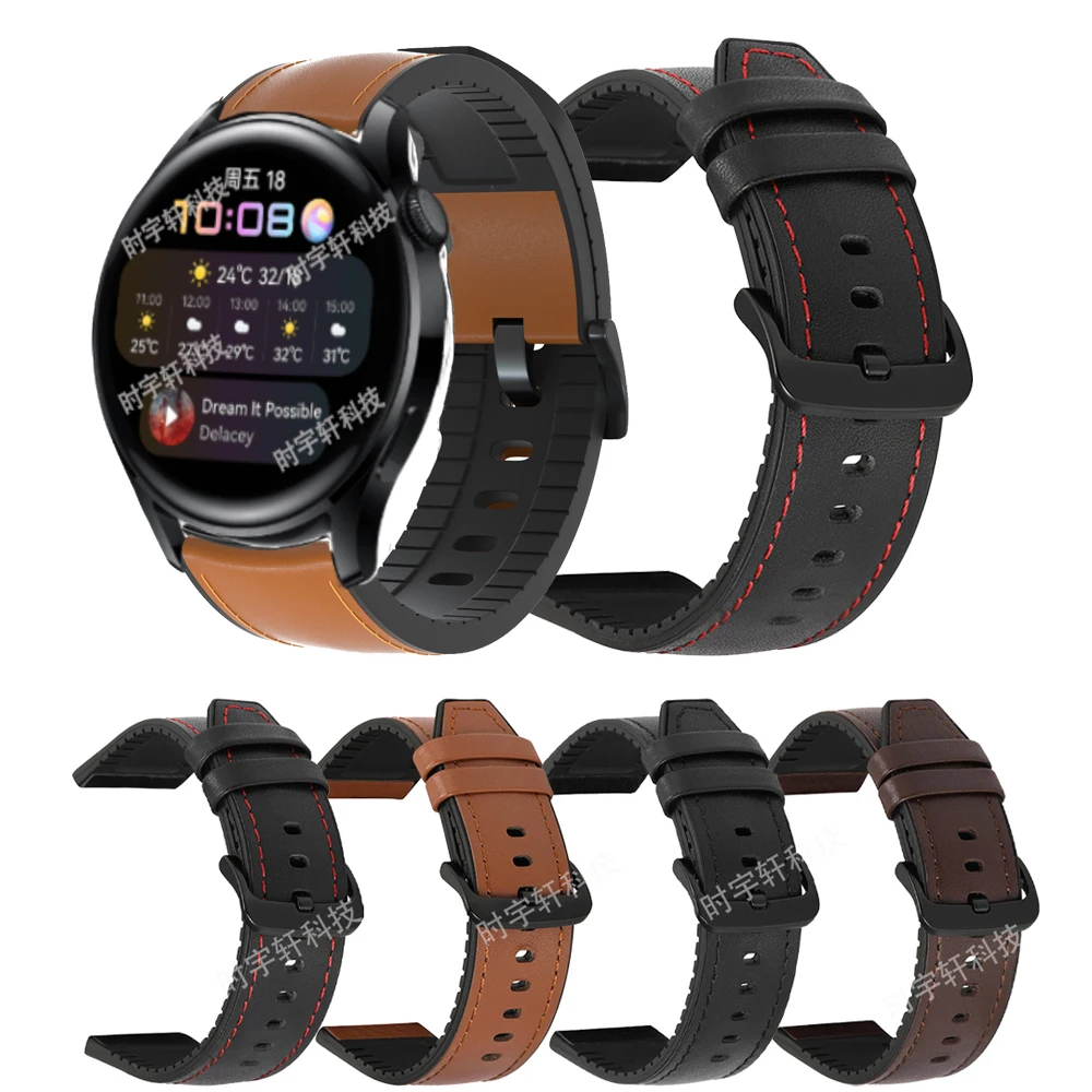 Pre Huawei Sledujte 3 Pro, Smart Hodinky 22 mm Náramok Silikón Kožený Remienok Pre Huawei GT2 GT 3 46 mm/2 Pro/2E/Česť Magic Watchband