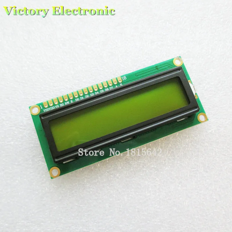 LCD1602 LCD monitor 1602 5V Zelená Obrazovka A Black Kód LCD1602A LCD-1602-5V Podsvietenie Veľkoobchod