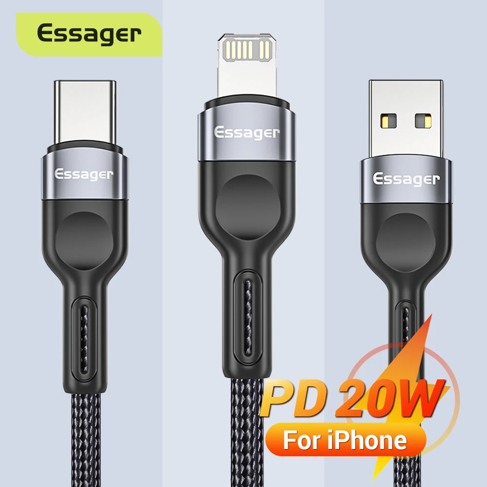 Essager PD USB 20W C Kábel Pre iPhone 13 12 11 Pro XS XR X 2.4 Rýchle Nabíjanie Drôt, Kábel Pre iPhone 8 7 6 5 Nabíjačky, Príslušenstvo