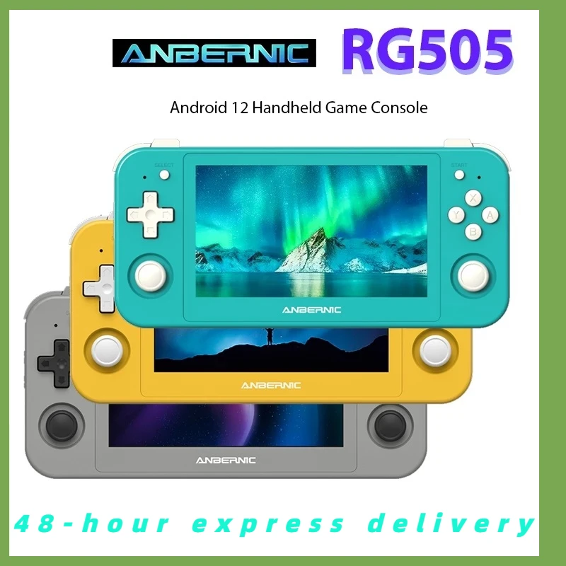 ANBERNIC RG505 Android 12 Systému 4.95 Palcový Nové Prenosné hracie Konzoly OLED Dotykový Displej Unisoc Tiger T618 64-bit vstavaná