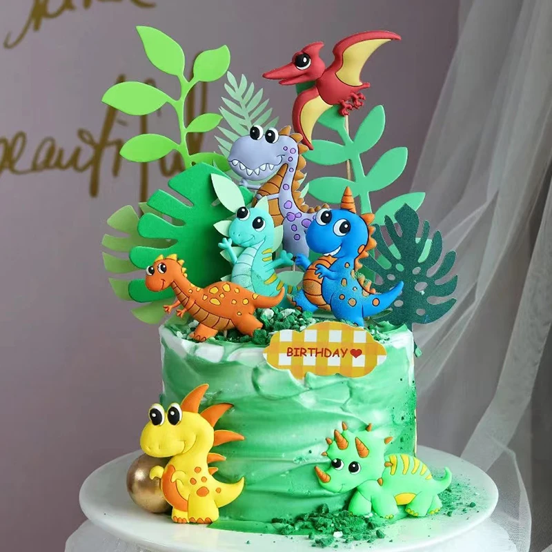 Mäkké Lepidlo Dinosaura Pečenie príslušenstvo Strana Happy Birthday Jungle Safari Strany Cake Decor Jurský Svete Tortu pečenie Deti Chlapec De
