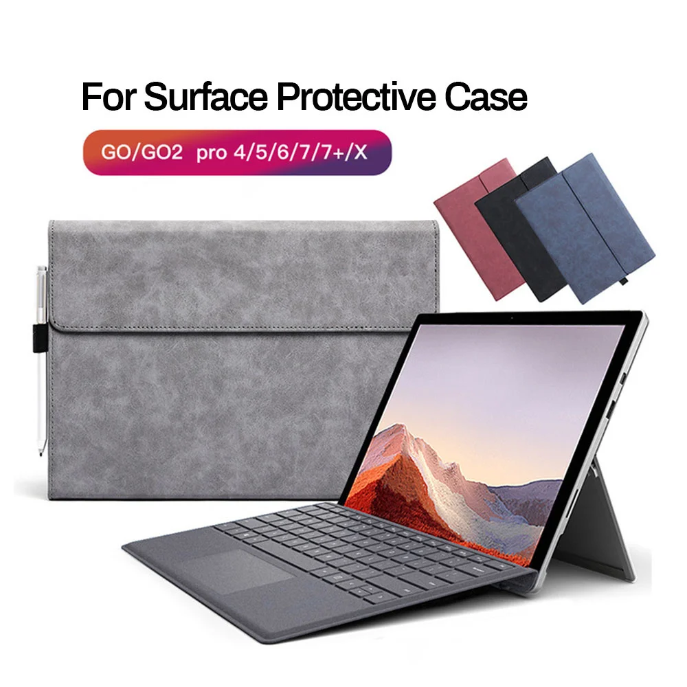 Flip Cover PU Kožené puzdro Pre Microsoft Surface Pro X 8 7 7Plus 6 5 4 Tabliet Na Povrchu Ísť 1 2 3 Go2 Puzdro Stojan Prípade