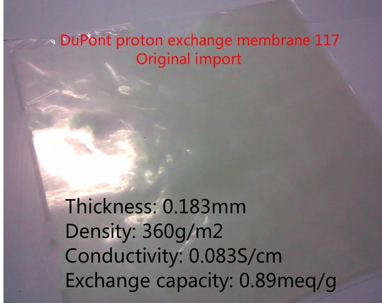 Proton, Výmena Membrány Nafion 117 Membrány perfluorinated-sulfónovej ion N117 (10x10 cm, 10x20 cm, 20x20 cm)