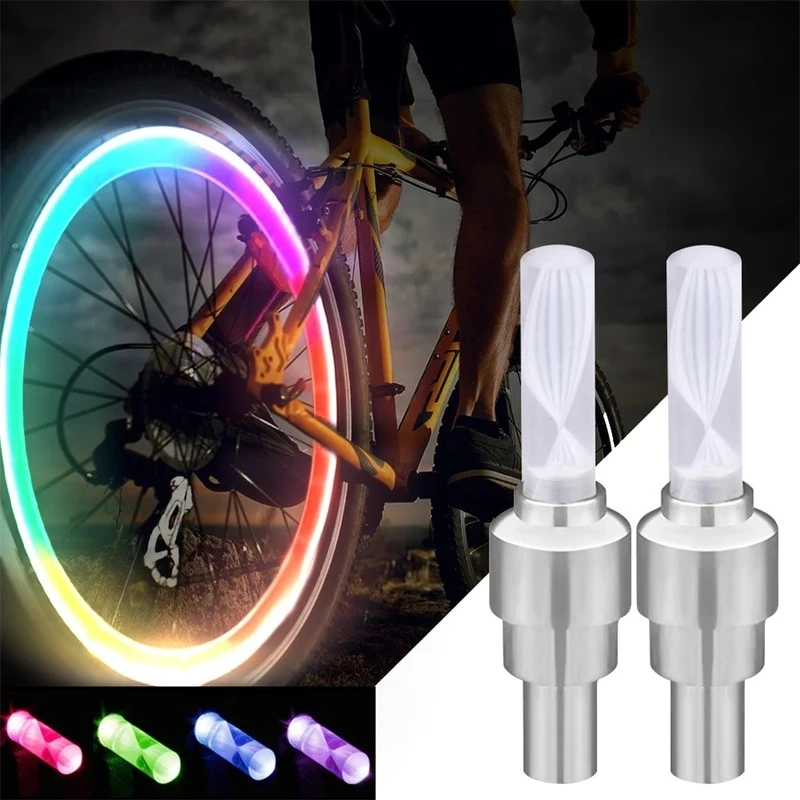 1 Pár Farebné Bicykel Motocykel Kolies Svetlá LED Pneumatiky Čiapky Noci Bezpečnosť počas jazdy Nepremokavé Tryska Svetlo Bike Príslušenstvo
