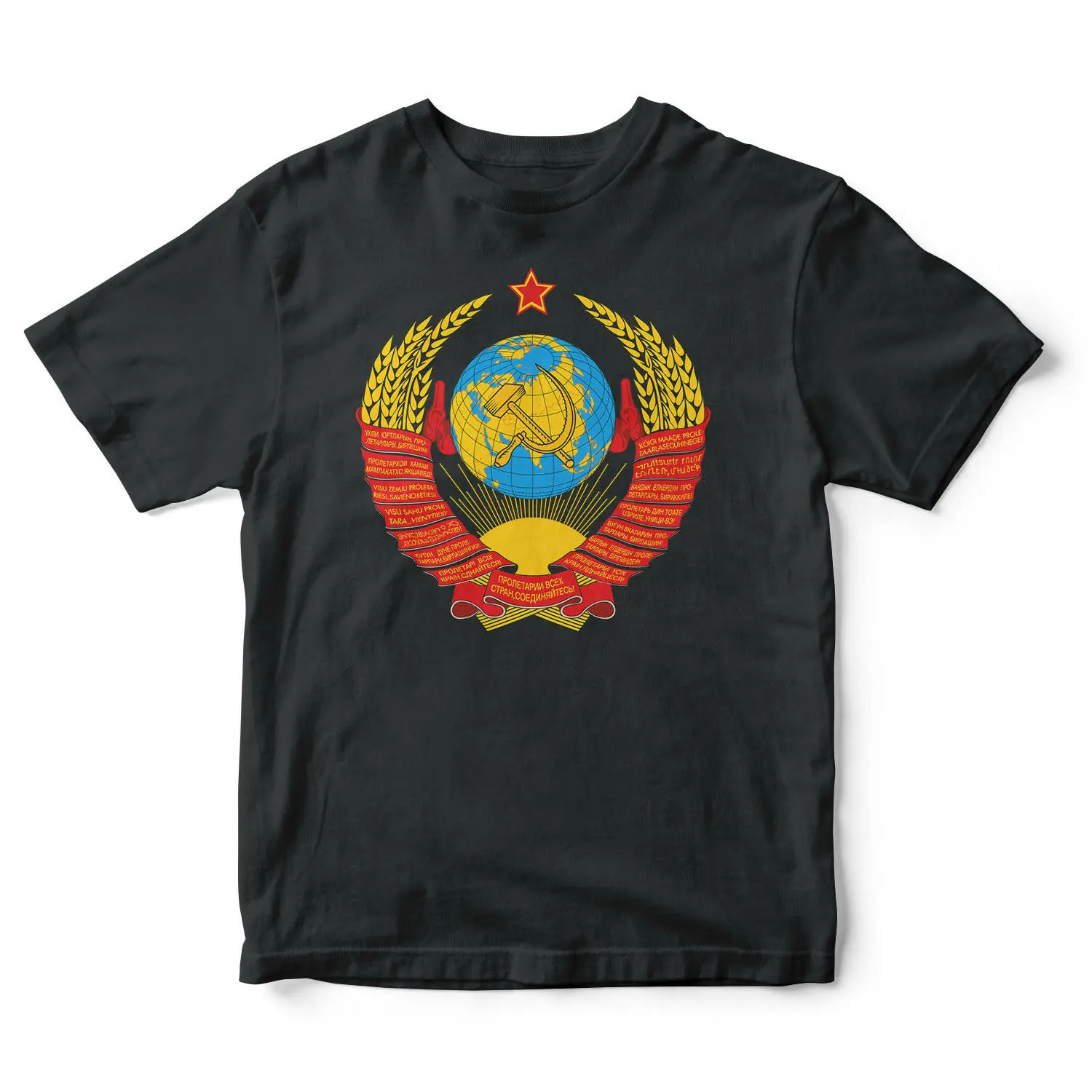 Štátny znak ruskej ZSSR CCCP Sovietskeho zväzu štátny Znak T-Shirt. Letné Bavlnené O-Krku Krátke Rukáv Tričko Pánske Nové S-3XL