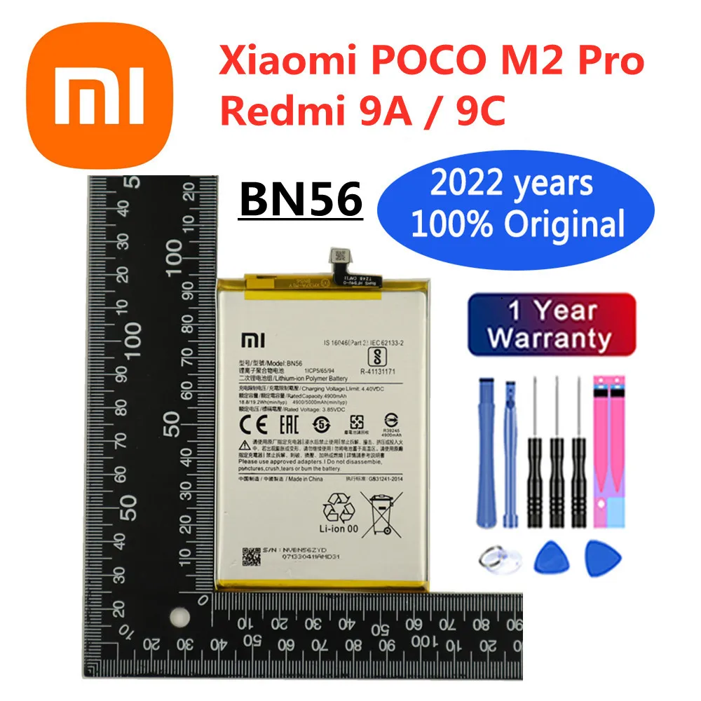 2022 rokov xiao mi Originálne Náhradné Batérie Pre Xiao POCO M2 Pro Redmi 9A 9C BN56 5000mAh Originálne Batérie Telefónu + Nástroje
