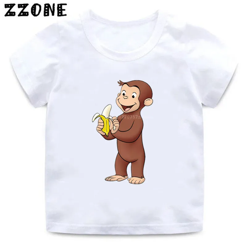 2020 Nové Letné Baby Chlapci tričko Zvedavý George Karikatúra Tlače Deti T-Shirts Legrační Opice Deti, Dievčatá, Topy, Šaty,HKP5266 Obrázok 0 