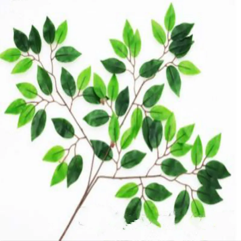 Umelý Hodváb Ficus Leaf Pobočiek Ginkgo Zelene Banyan Listy Falošné Listy Domácej Kuchyne, Záhrady, Kancelárske Steny Výzdoba Svadby