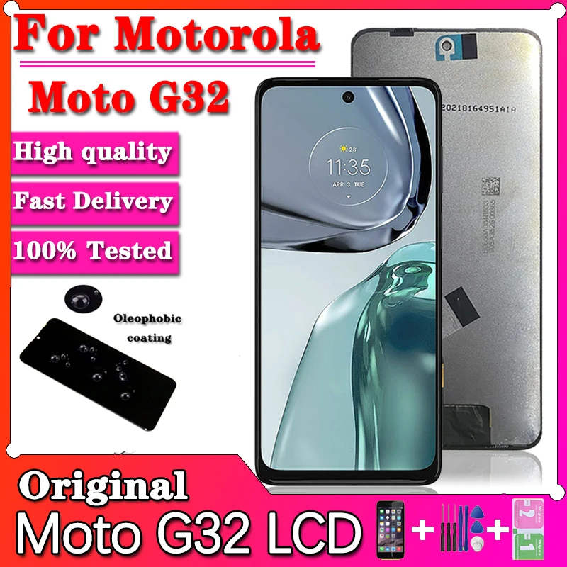 Pre Motorola Moto G32 LCD Displej Originálne Dotykový Displej Snímač Digiziter Montáž Nahradiť Výmena Za Moto G32 Obrazovke