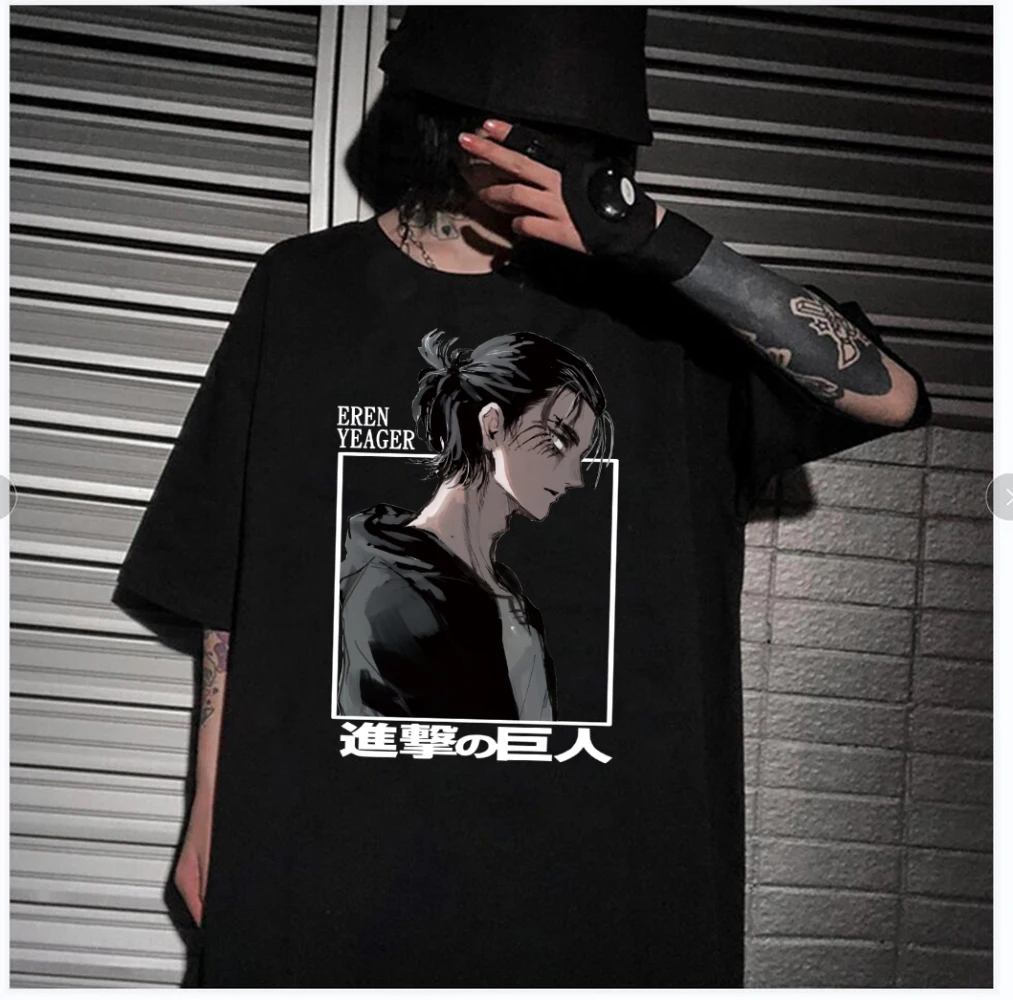 Útok na Titan Eren Yeager Anime Módne Bežné Okrúhlym Výstrihom, Krátky Rukáv Muž Žena T-shirt