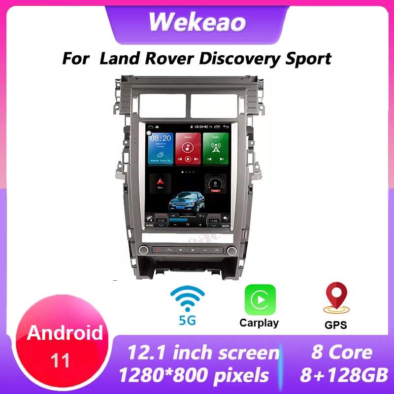 Wekeao 1 Din 12.1 Palcový Android 11 autorádia Pre Land Rover Discovery Šport Autoradio S Bluetooth Dotykový Displej Carplay GPS DSP