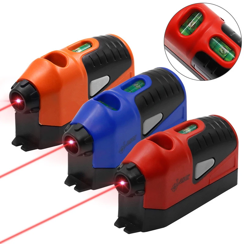 Mini Laser Úrovni Vertikálnej Vodováhy Nástroj Viacúčelový Laserový Riadený Na Úrovni Aligner Štandardné Dvojité Bubliny Úroveň Linky Lasery