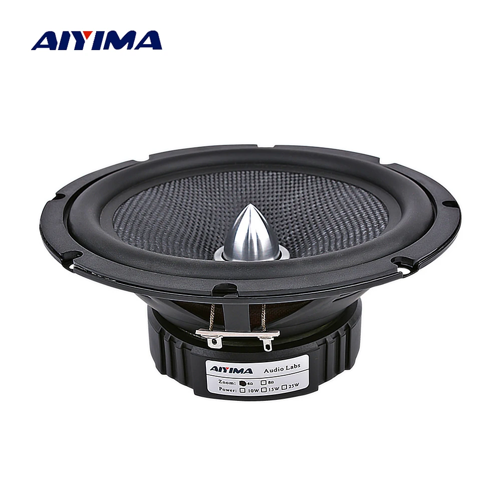 AIYIMA 6.5 Palcový Audio Auto Stredový Bass Reproduktory domáceho Kina 4 8 Ohm 60W, Sklenené Vlákna, Bullet Basový Reproduktor DIY ozvučenie