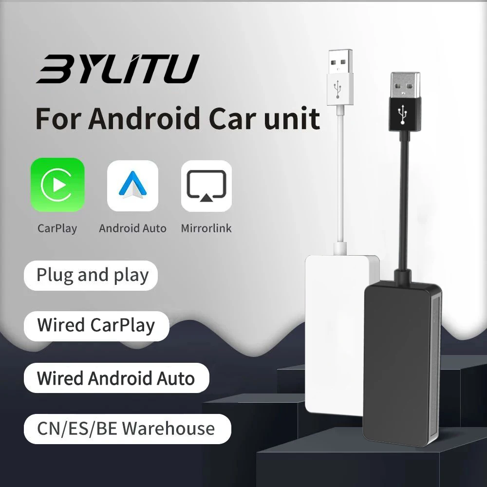 Auto Multimediálny Prehrávač Bezdrôtové Káblové CarPlay Dongle Android Auto Adaptér pre Android, Bluetooth, WIFI Prijímač autorádia Netflix