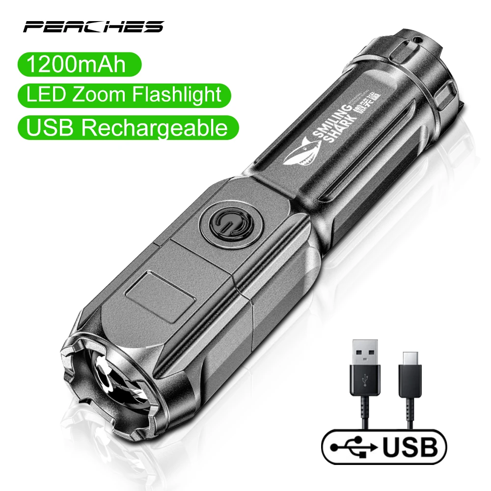 Výkonné LED Baterka Taktické Nabíjateľné Baterky USB Vonkajšie Prenosné, Nepremokavé Zoom Rybolovu, Poľovníctvo LED Baterka