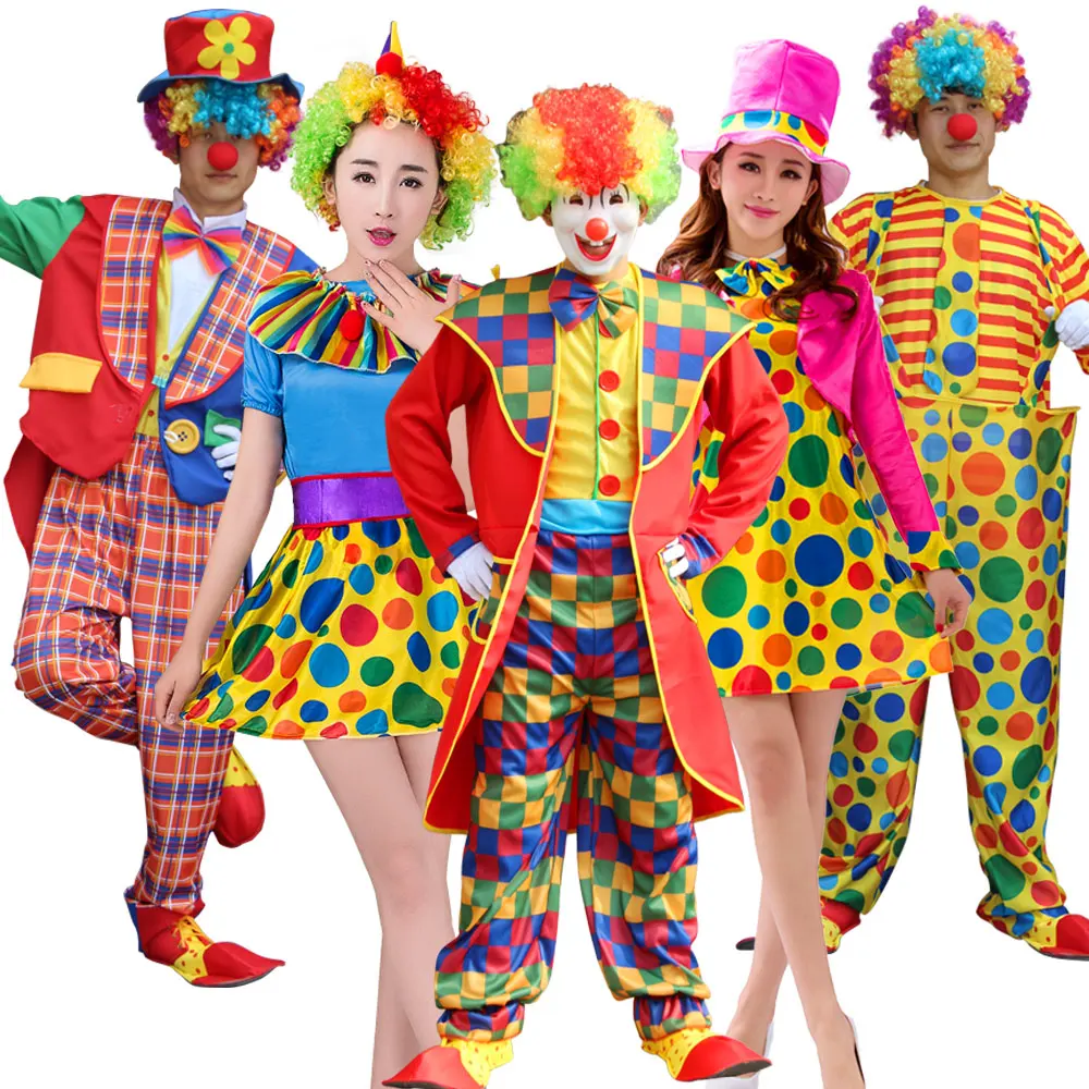 Halloween Cosplay Kostýmy Pre Dospelých Mužov Zábavné Cirkusové Klaun Dovolenku Fáze Výkonu Karneval Party Vtip Šaty Bez Parochne