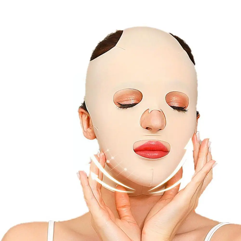3D Opakovane Priedušná Krása Ženy Proti Vráskam Chudnutie Obväz Spanie Tvár Plná Maska Výťah Shaper V M9U2 Obrázok 0 
