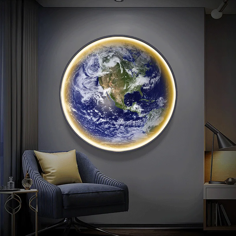 Zem Nástenné Svietidlo Dizajn Planéty Nástenné Svetlá Spálňa Dekoratívne Led Nástenné Svietidlo Sconce Obývacia Izba Fresco Home Art Chodbe Osvetlenie