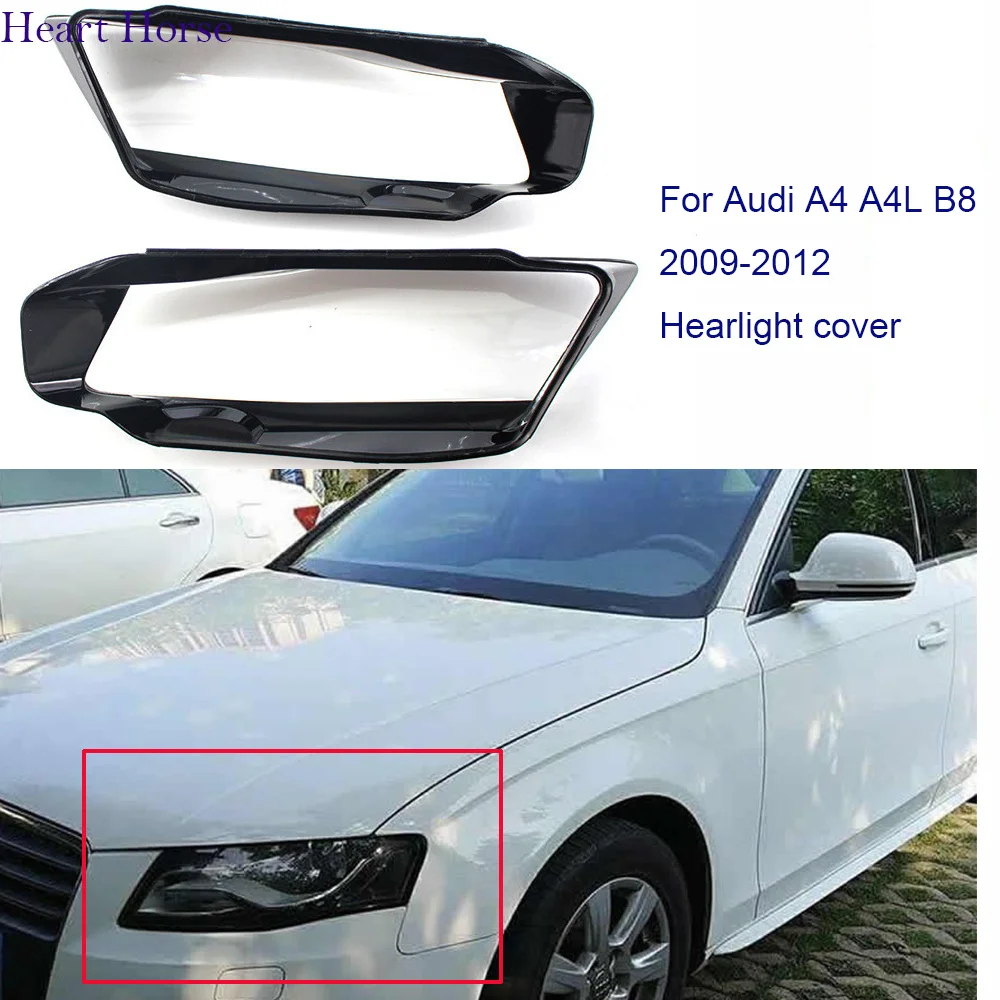 Svetlometu Sklenený Kryt Pre Audi A4 A4L B8 Tienidlo Kryt Svetlometu Lampa Plexigla Shell Objektív 2009-2012 Shell Plexisklo