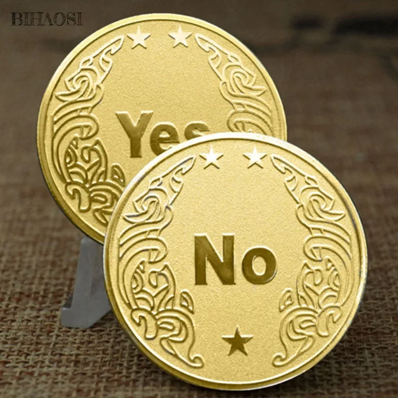 Áno / Nie 24K Zlatom Mince Kovové Odznak Medené Mince Zákazku Remeselné Veštenie Hra Mince Výzvou Mince Na Zber