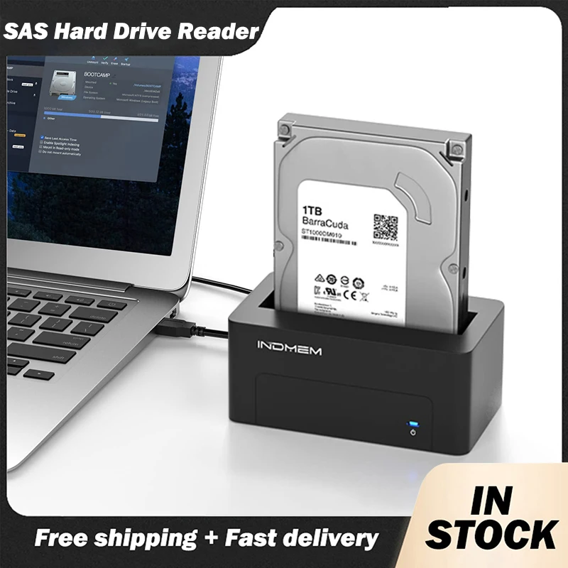 SAS na USB 3.0 Adapter Krytu Dokovacej Stanice SAV Pevný Disk Reader 2.5/3.5 palcový HDD SSD s 12V/2A Napájací Adaptér
