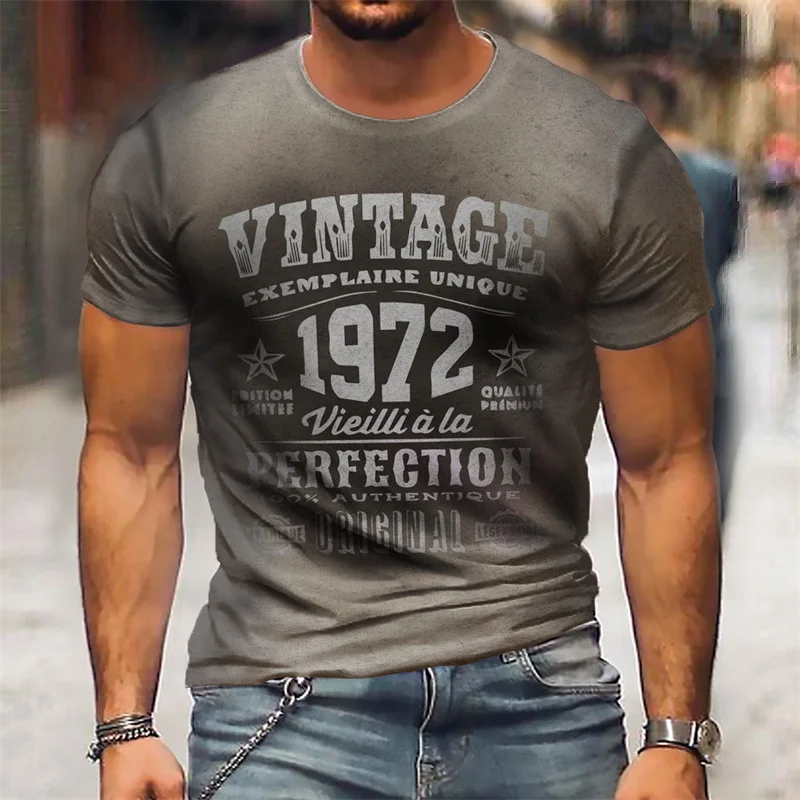 Pánske Originálne Vintage Legendy Narodil V roku 1972 T-Shirt 50. Narodeniny Krátke Vtipné Otec Otca Darček Tričko Mužov Oblečenie