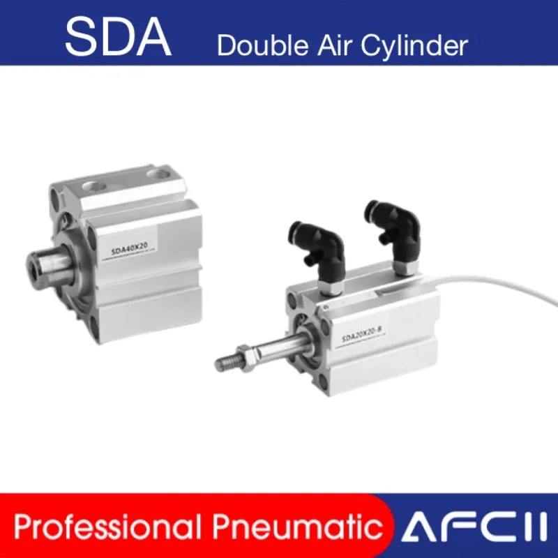 SDA 25 mm pneumatické dvojčinné piest valec kompaktný pneumatického valca zdvih 5-100mm SDA25 SDA25-25 dvojlôžkových vzduchu valca Obrázok 0 