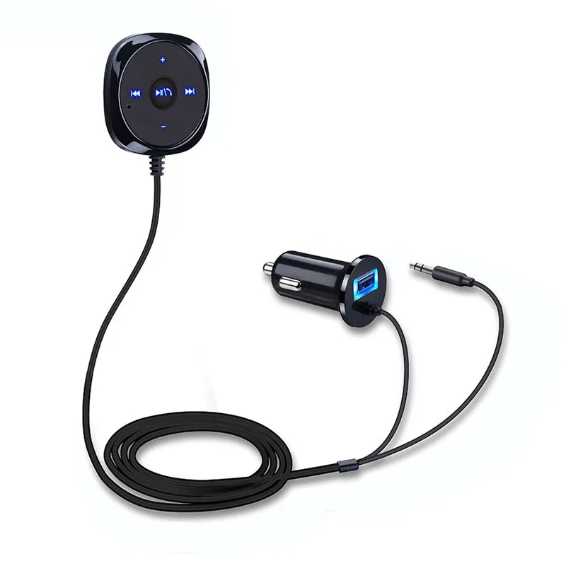 kebidu Handsfree Bluetooth Súprava Bezdrôtového pripojenia bluetooth, 3,5 mm AUX Hudby Prijímač Auta s USB Nabíjačka do Auta pre Iphone Android